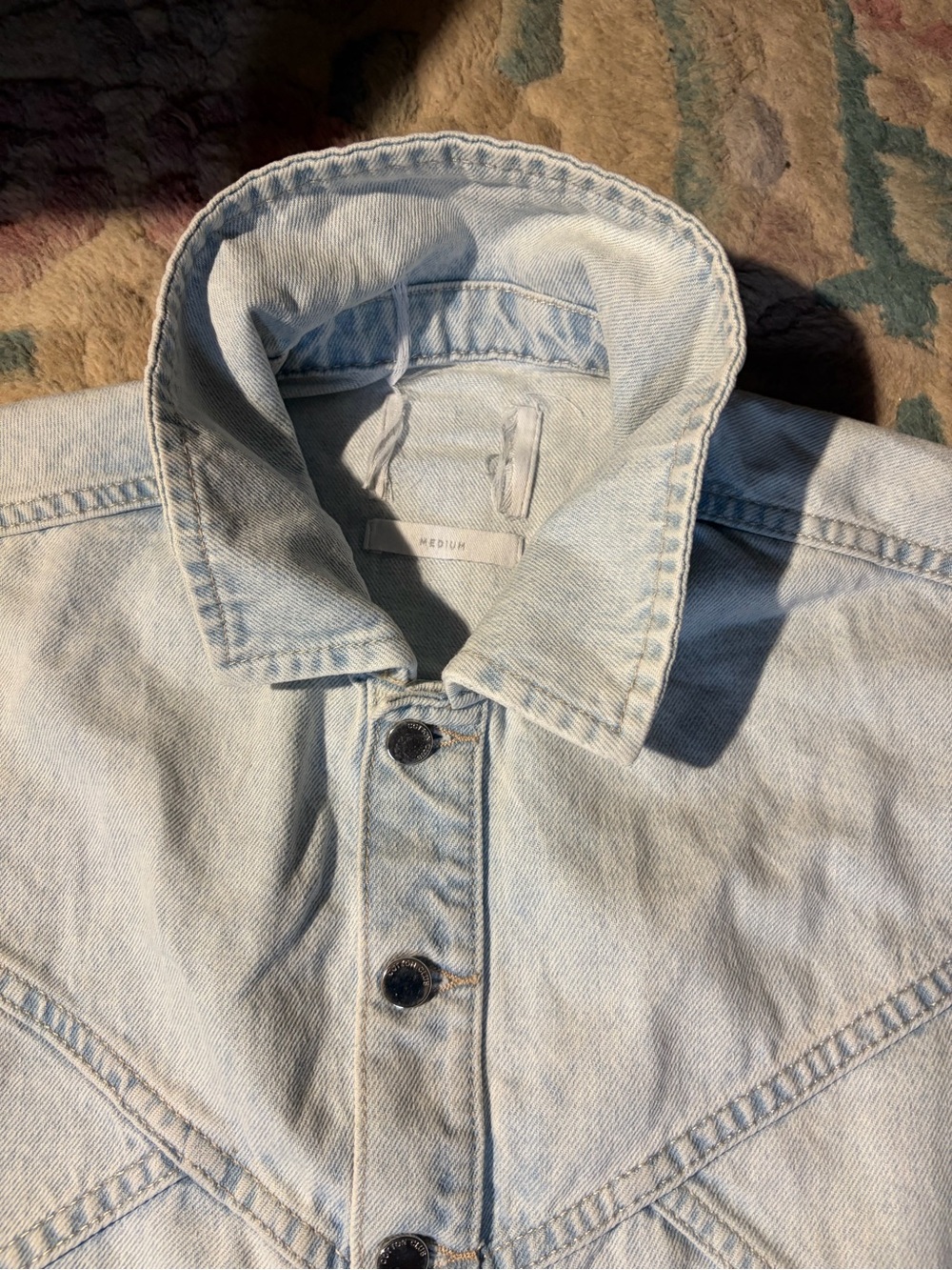 Denim Collection Light Wash Belted Denim Jumpsuit Medium NWOT - Picture 3 of 3
